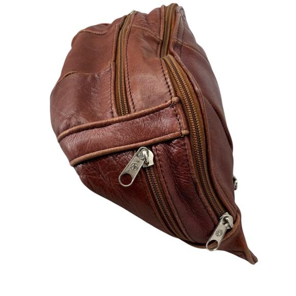 Vintage Leather Waist Pack Sling Brown Woodstock Travel Boho Hippie - Picture 11 of 16